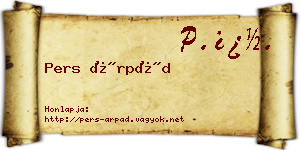 Pers Árpád névjegykártya