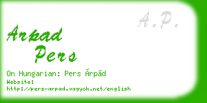 arpad pers business card