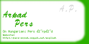 arpad pers business card